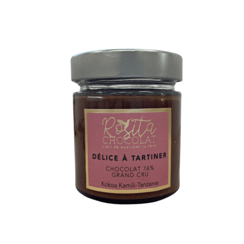 Photo d'un pot de délice à tartiner chocolat grand cru détouré