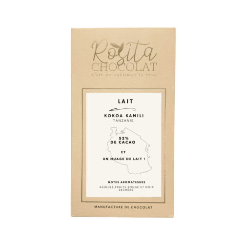 Packaging tablette de chocolat au lait 52% Kokoa Kamili