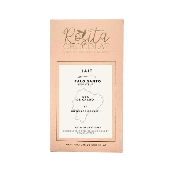 Packaging tablette de chocolat au lait 52% Palo Santo