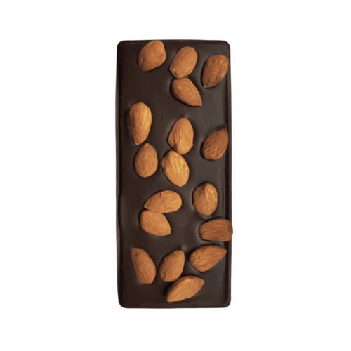 Tablette de chocolat noir amande détouré