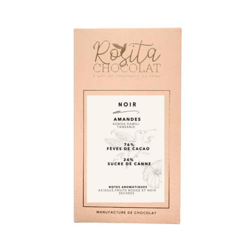 Packaging tablette de chocolat noir 76% amandes