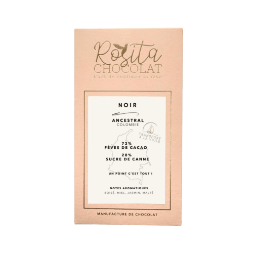 Packaging tablette de chocolat noir 72% Ancestral