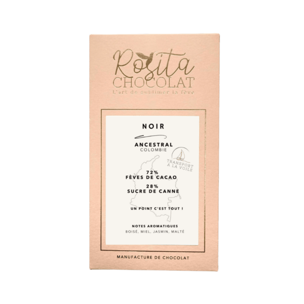 Packaging tablette de chocolat noir 72% Ancestral