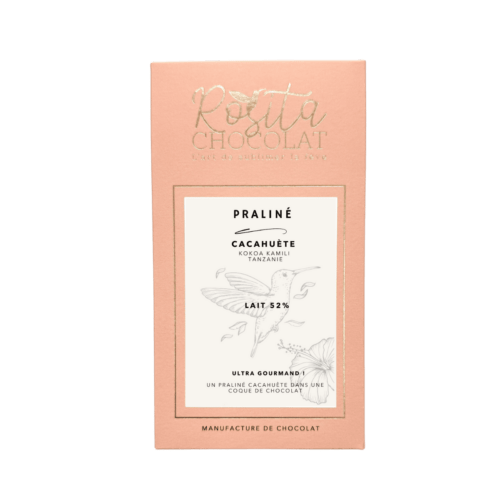 Packaging tablette praliné cacahuète lait 52%