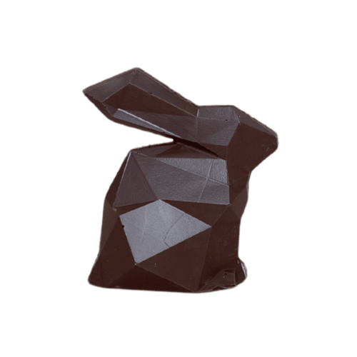 Lapin de Pâques chocolat au lait garni de friture lait